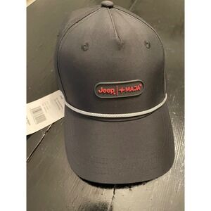 Jeep MAIA Black Baseball Cap with Red Jeep Grill Embroidery and Rope Accent